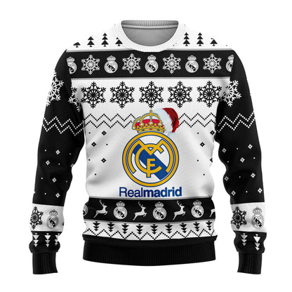 Real Madrid Q2 Ugly Christmas Sweater , Unisex Wool Sweater Q051004