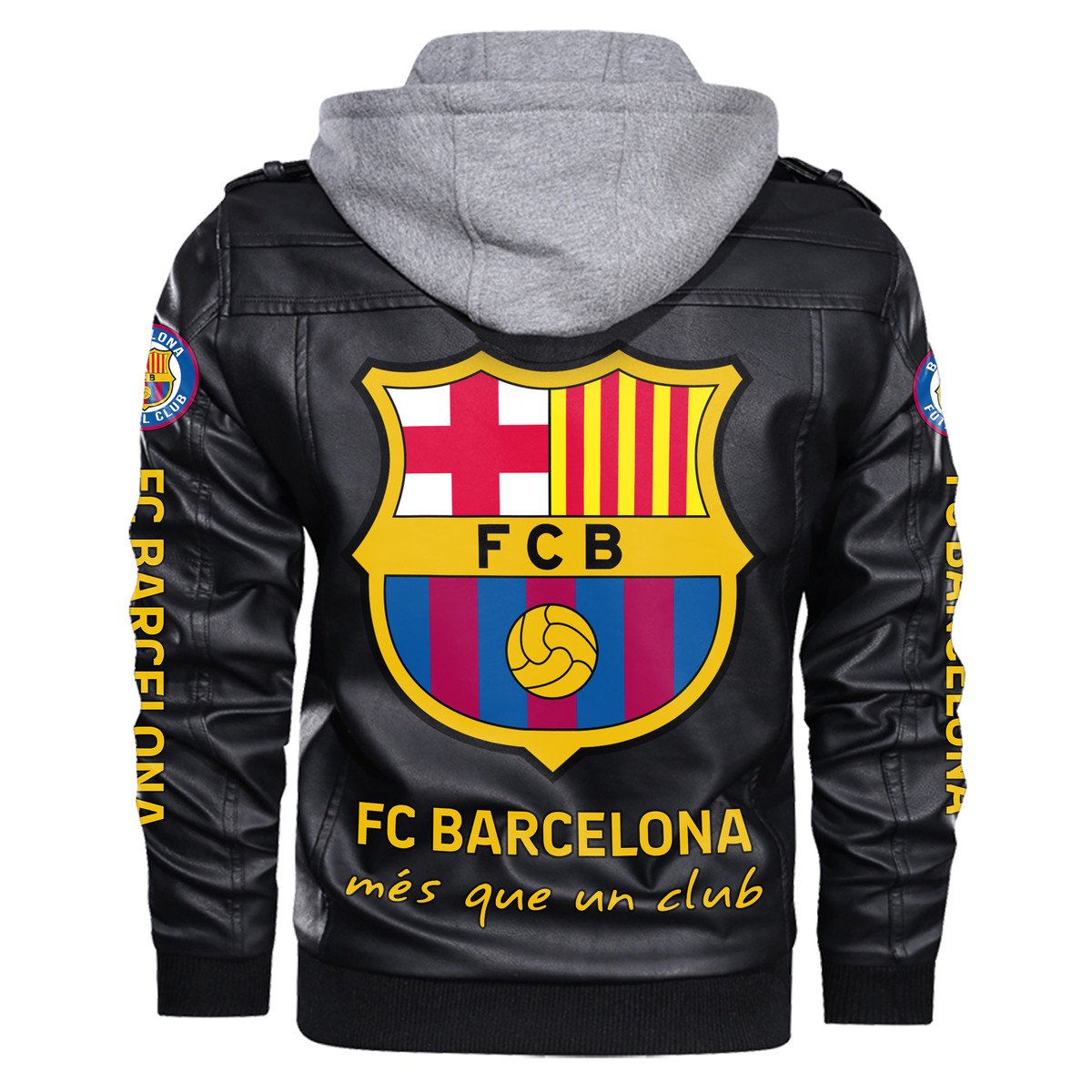 Barcelona Leather Jacket with Hood QB091008