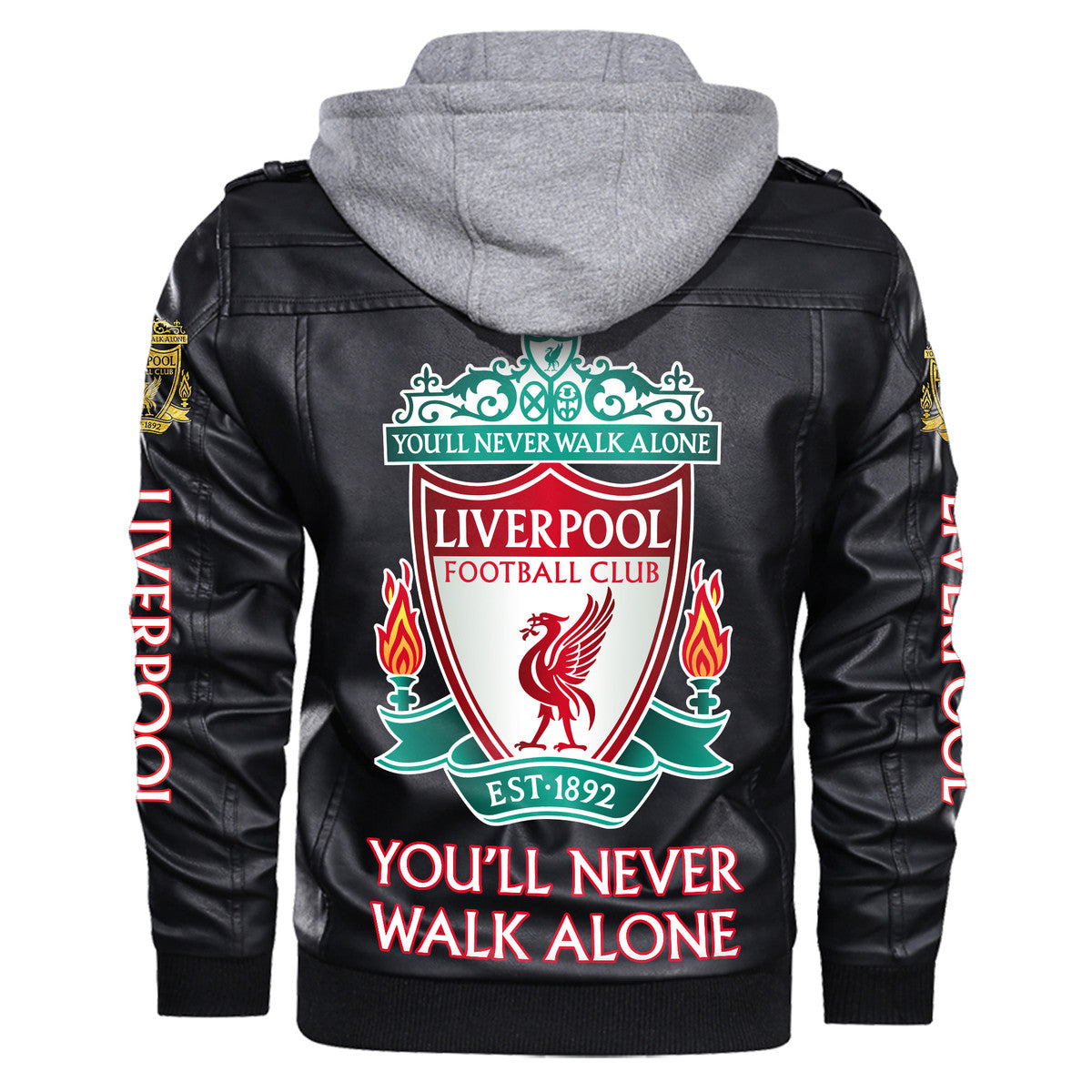 Liverpool Leather Jacket with Hood QB091007
