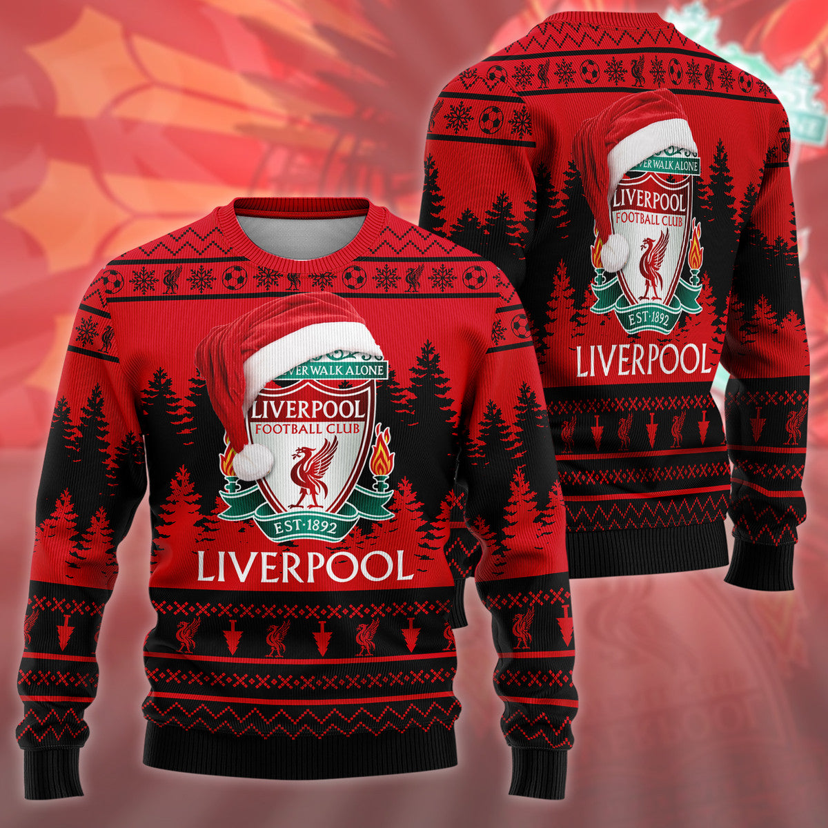Liverpool Q12 Ugly Christmas Sweater , Unisex Wool Sweater Q091008