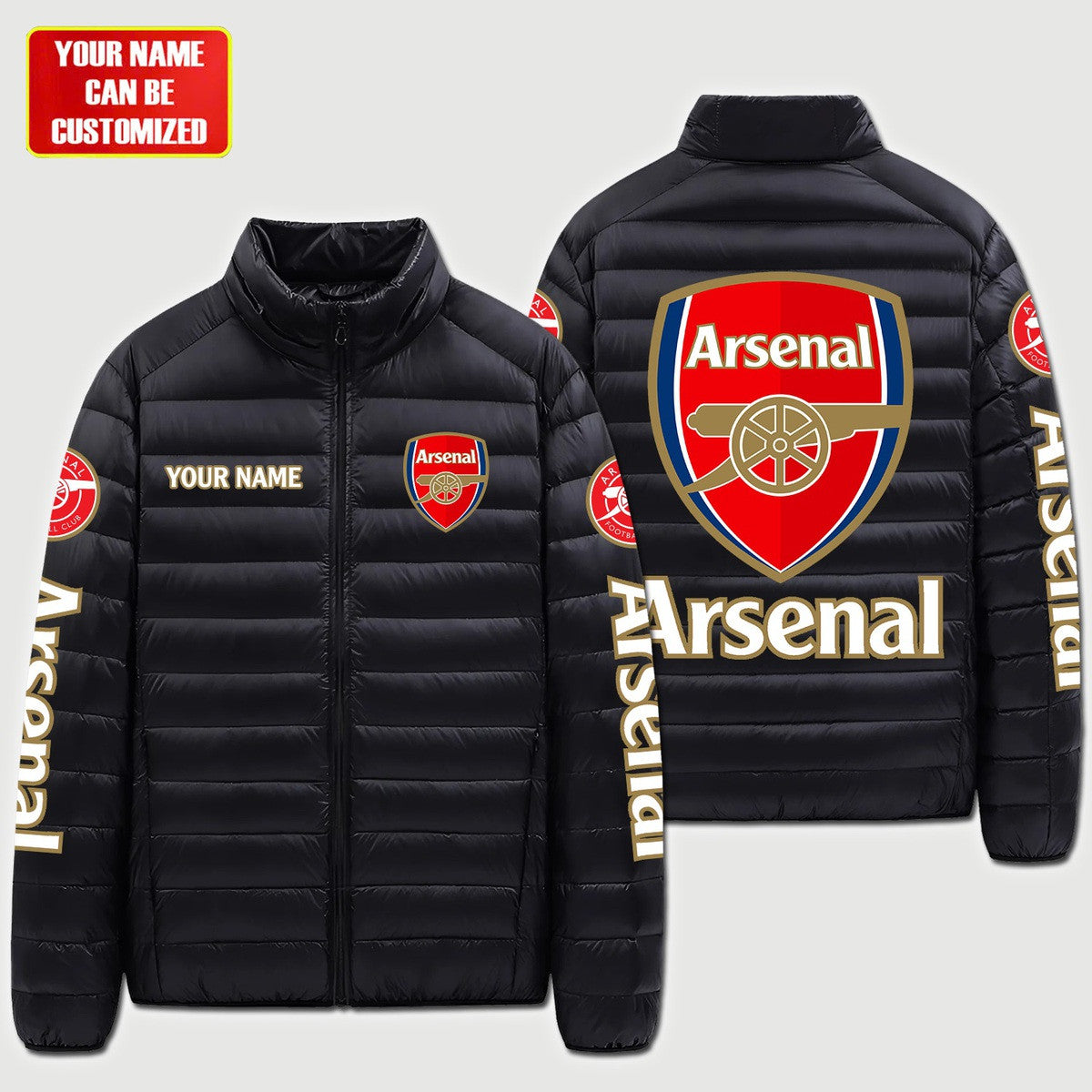 Personalized Arsenal FC Ultra Light Down Jacket P101006