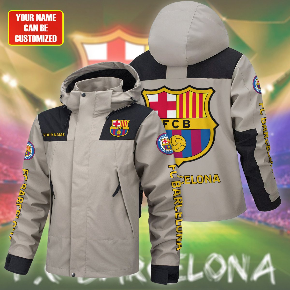 Barcelona FC Outdoor Sports Wind & Waterproof Drawstring Jacket P101002