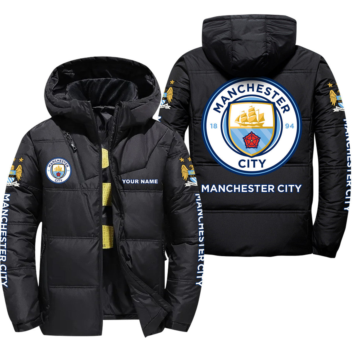 Manchester City Puffer Thermal Jacket With Hood P101003
