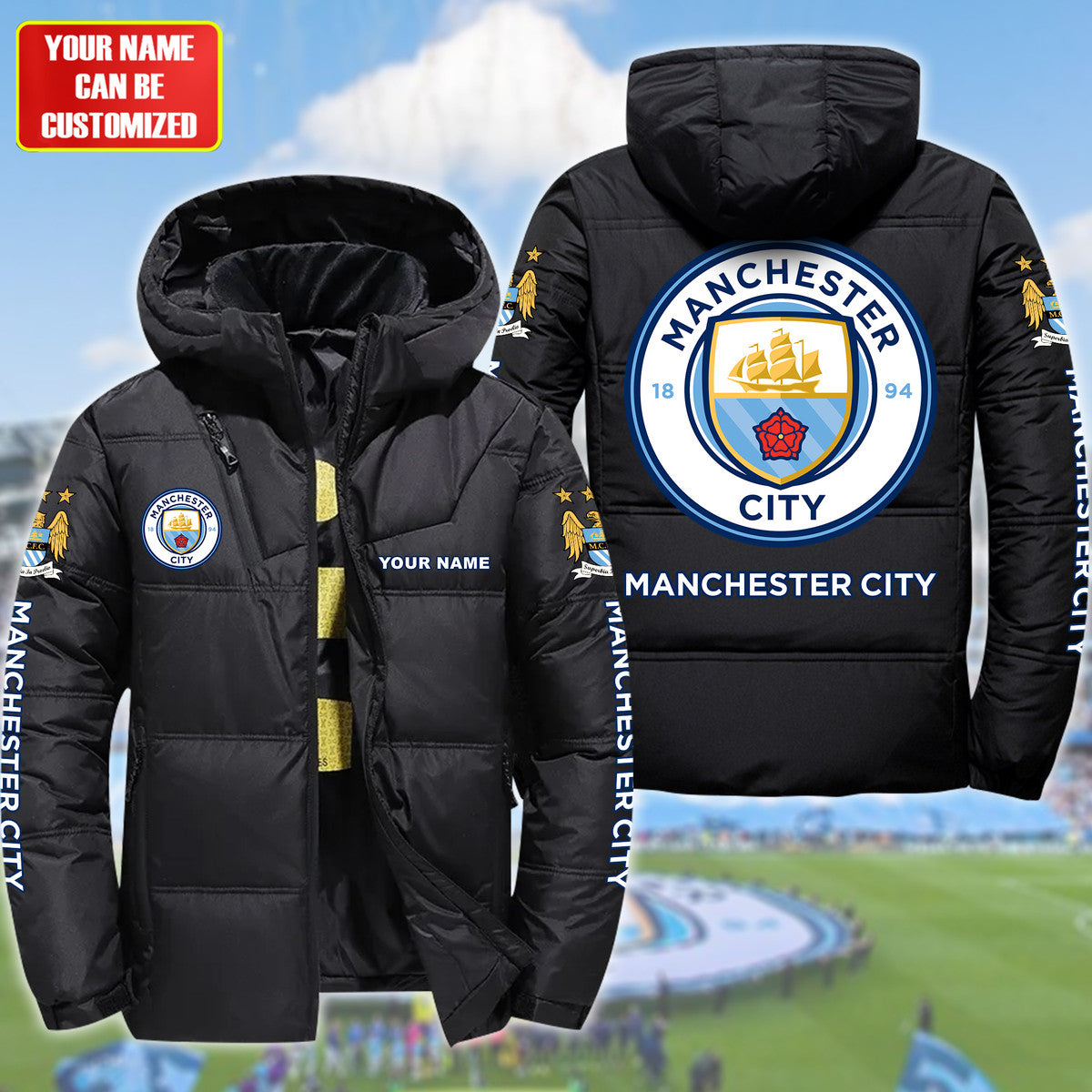 Manchester City Puffer Thermal Jacket With Hood P101003
