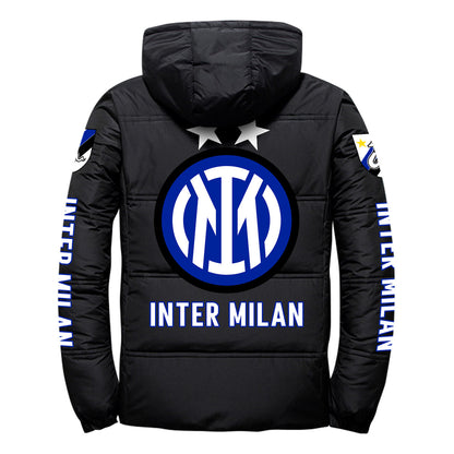 Personalized Inter Milan Puffer Thermal Jacket With Hood Q071006