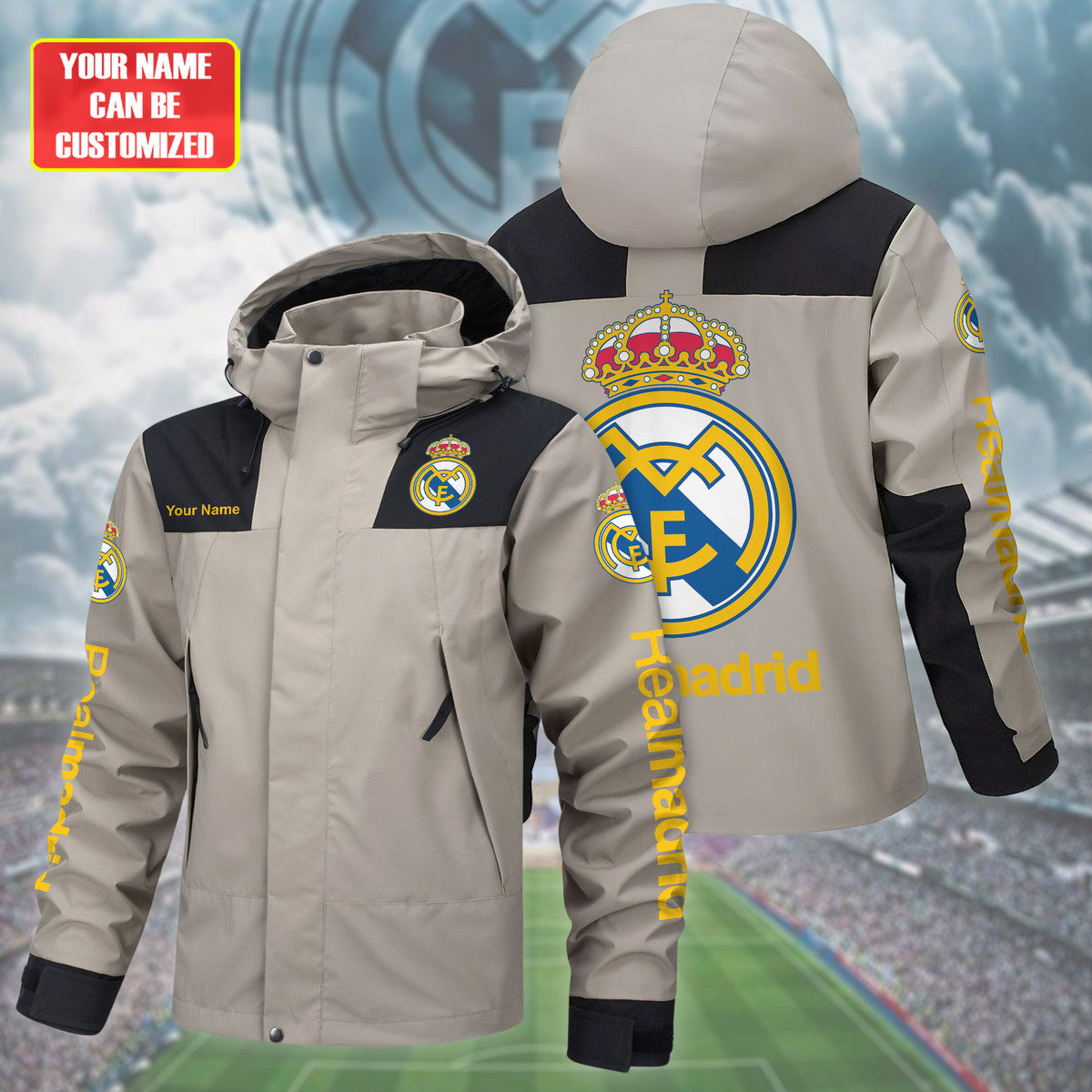 Real Marid FC Outdoor Sports Wind & Waterproof Drawstring Jacket P121001