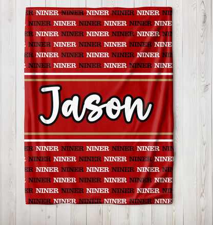 SF 49ers 3D Fleece & Sherpa Blanket