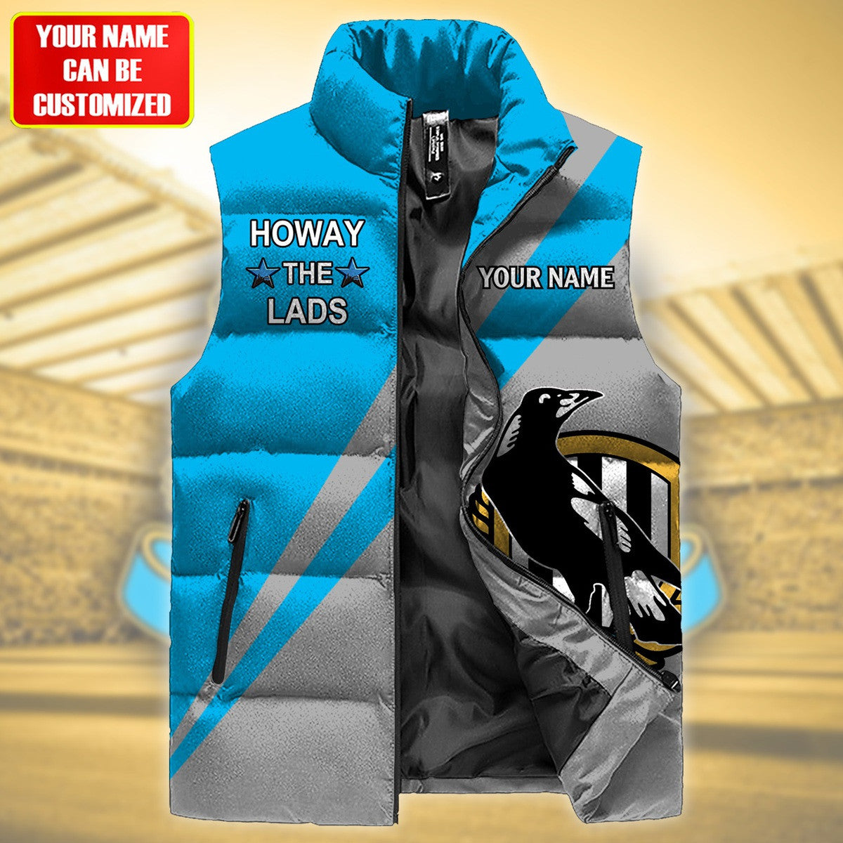 Newcastle United Sleeveless Windproof Puffer Jacket 3D QB141004