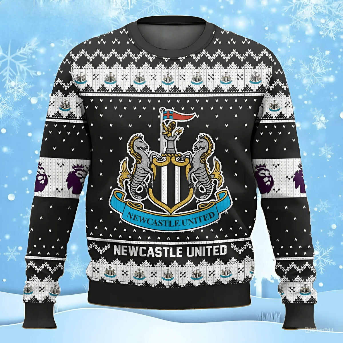 Newcastle United V3 Ugly Christmas Sweater , Unisex Wool Sweater