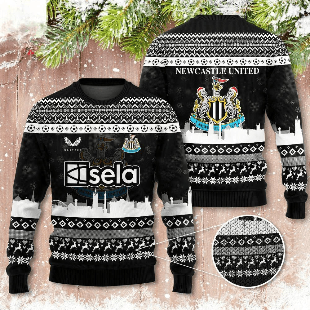 Newcastle United V4 Ugly Christmas Sweater , Unisex Wool Sweater