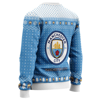 Manchester City S4 Ugly Christmas Sweater , Unisex Wool Sweater S121001