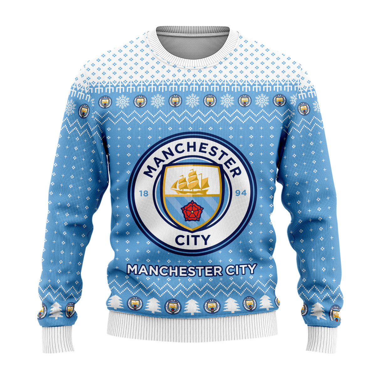 Manchester City S4 Ugly Christmas Sweater , Unisex Wool Sweater S121001