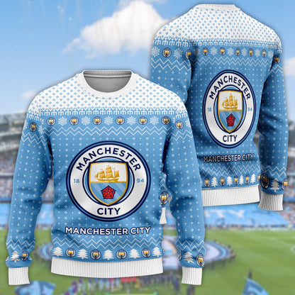 Manchester City S4 Ugly Christmas Sweater , Unisex Wool Sweater S121001