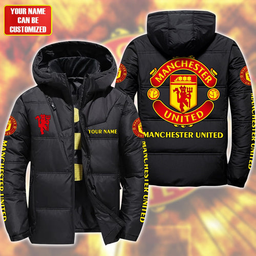 Personalized Manchester United Puffer Thermal Jacket With Hood Q071008