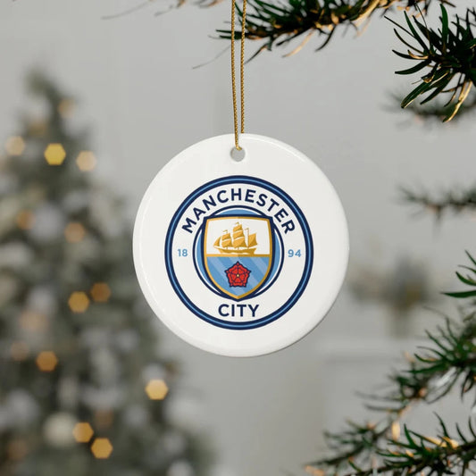 Manchester City Round Ceramic Ornament