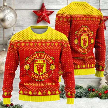 Manchester United S2 Ugly Christmas Sweater , Unisex Wool Sweater S151003