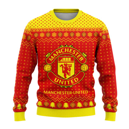 Manchester United S2 Ugly Christmas Sweater , Unisex Wool Sweater S151003