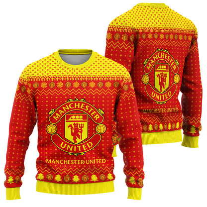 Manchester United S2 Ugly Christmas Sweater , Unisex Wool Sweater S151003