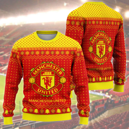 Manchester United S2 Ugly Christmas Sweater , Unisex Wool Sweater S151003