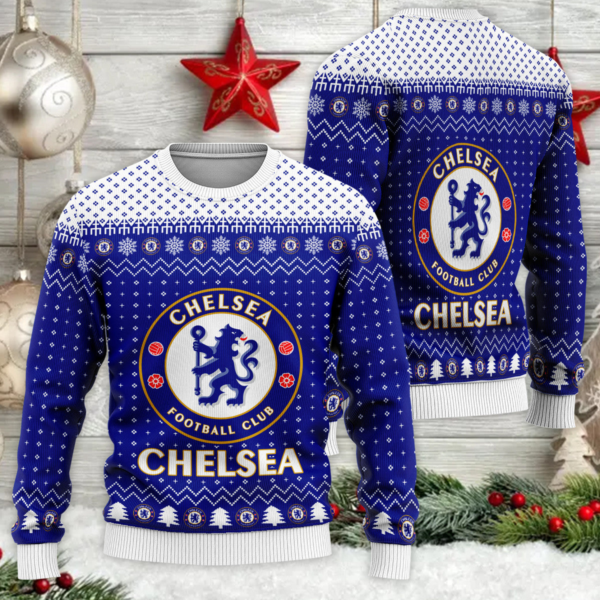 Chelsea S10 Ugly Christmas Sweater , Unisex Wool Sweater S151004