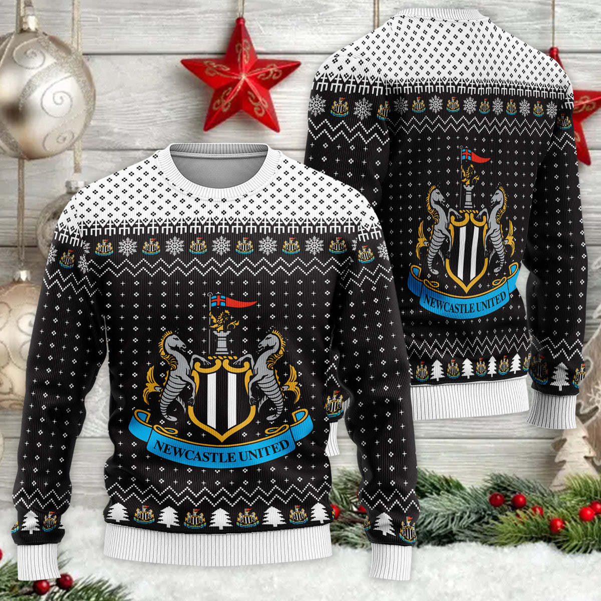 Newcastle United S5 Ugly Christmas Sweater , Unisex Wool Sweater S151005