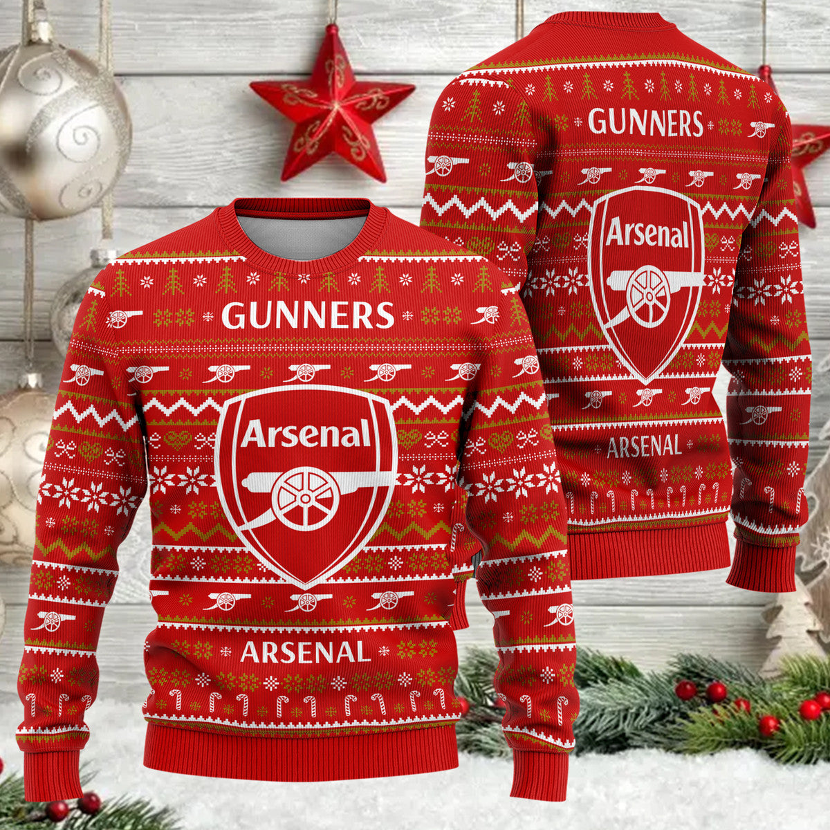 Arsenal S3 Ugly Christmas Sweater , Unisex Wool Sweater S161001