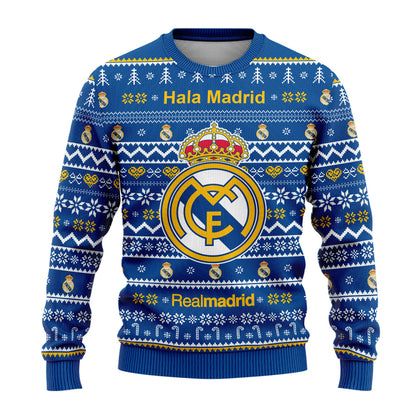 Real Madrid S5 Ugly Christmas Sweater , Unisex Wool Sweater S161004