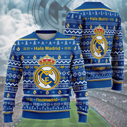 Real Madrid S5 Ugly Christmas Sweater , Unisex Wool Sweater S161004