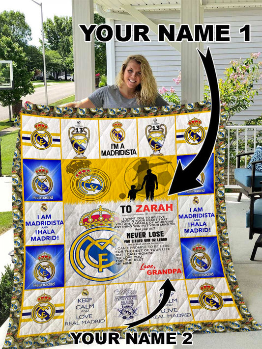 Personalized Real Madrid Q2 Quilt Blanket , Quilt set , Bedroom Decor , Quilting