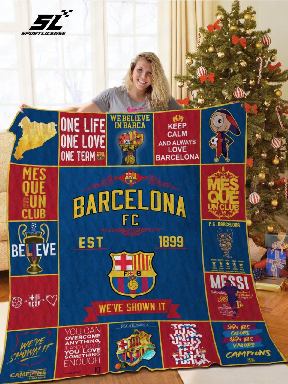 Barça Q3 Quilt Blanket , Quilt set , Bedroom Decor , Quilting