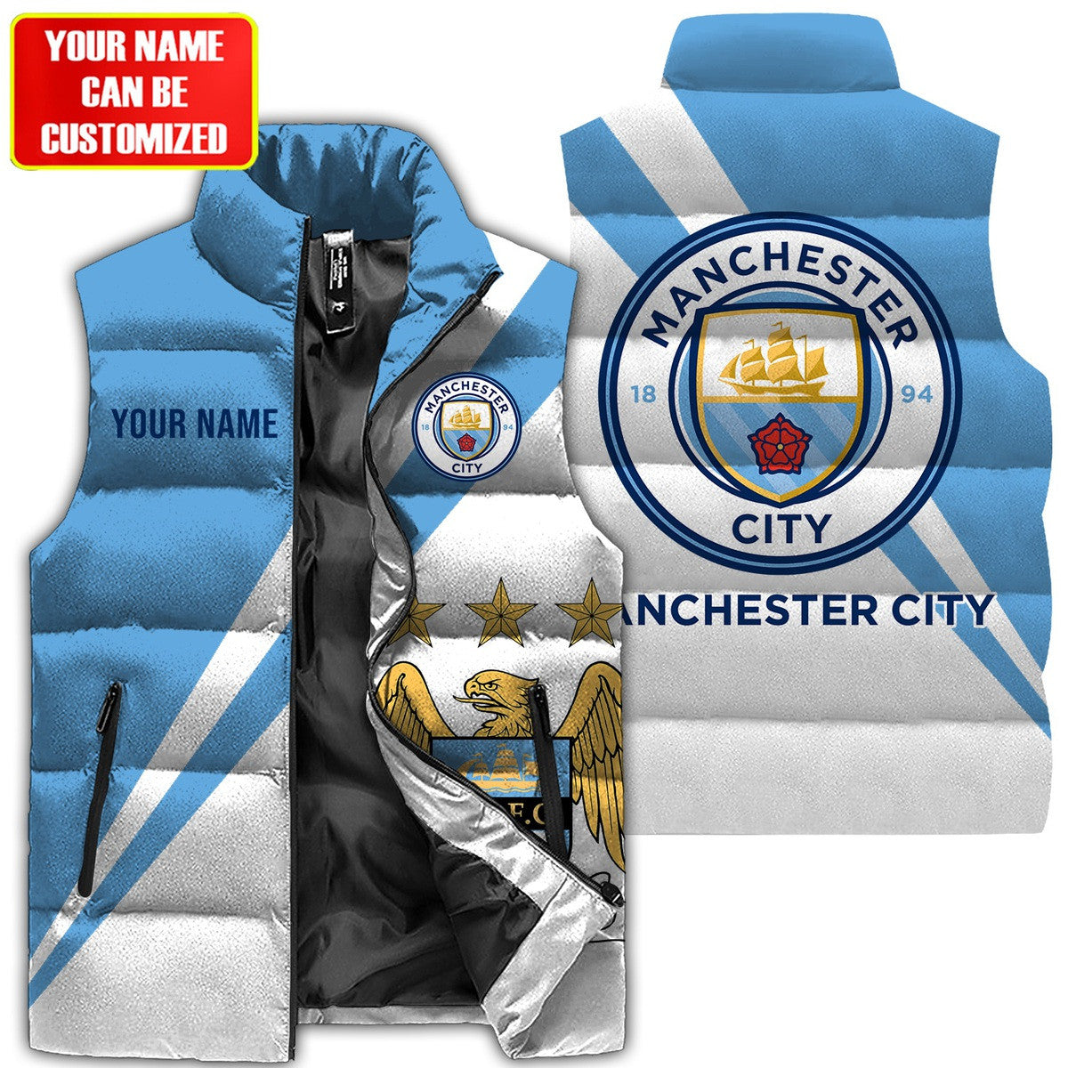 Manchester City Sleeveless Windproof Puffer Jacket 3D QB151004