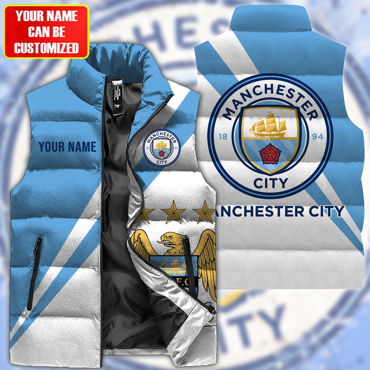 Manchester City Sleeveless Windproof Puffer Jacket 3D QB151004