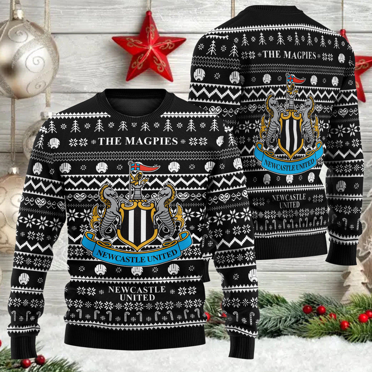 Newcastle United S6 Ugly Christmas Sweater , Unisex Wool Sweater S171004