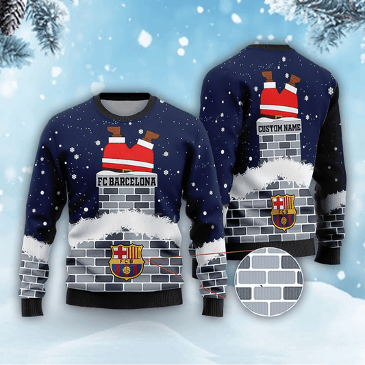 Personalized Barça Q6 Ugly Christmas Sweater , Unisex Wool Sweater Q011115