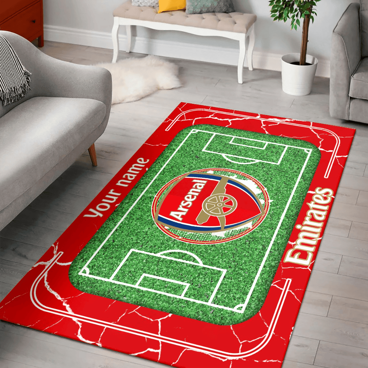 Personalized Arsenal Home Rug