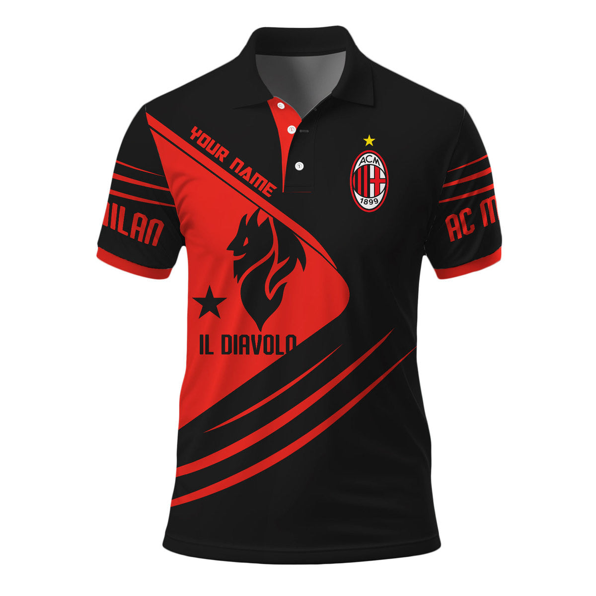 Personalized AC Milan 3D Full Printing Set , Juventus FC Shirt , Juventus FC Set , Zipper Polo, Hoodie , Short , Polo , hawaii , ... QB151002
