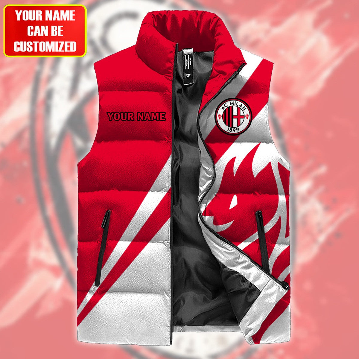 AC Milan Sleeveless Windproof Puffer Jacket 3D QB161001
