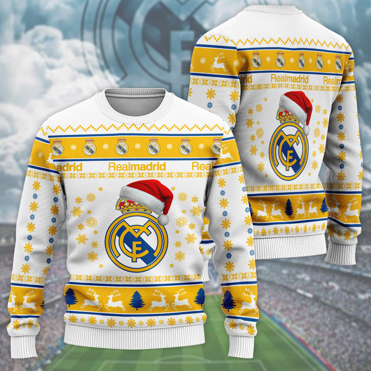 Real Madrid Q2 Ugly Christmas Sweater , Unisex Wool Sweater Q051003