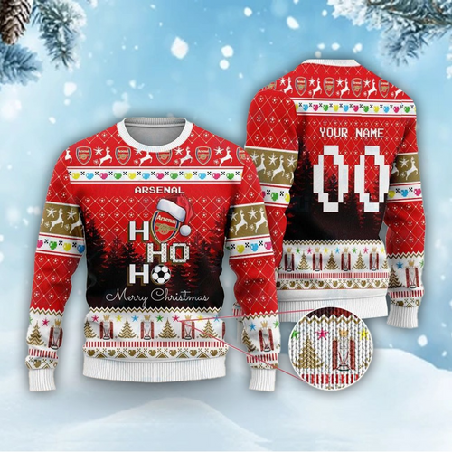 Personalized Arsenal Q11 Ugly Christmas Sweater , Unisex Wool Sweater