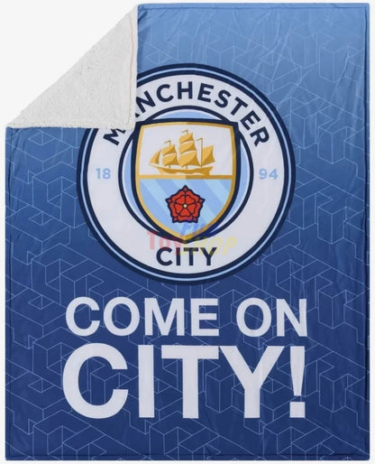 Manchester City 3D Fleece & Sherpa Blanket