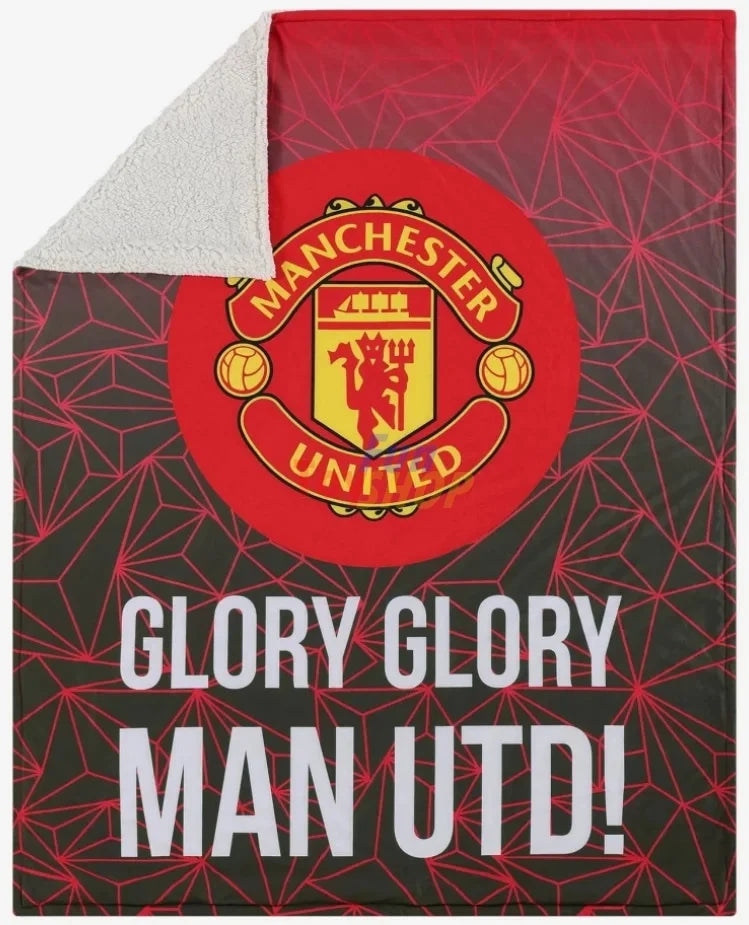 Manchester United 3D Fleece & Sherpa Blanket