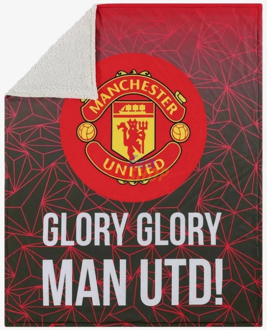 Manchester United 3D Fleece & Sherpa Blanket