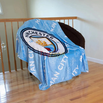 Manchester City Q2 3D Fleece & Sherpa Blanket