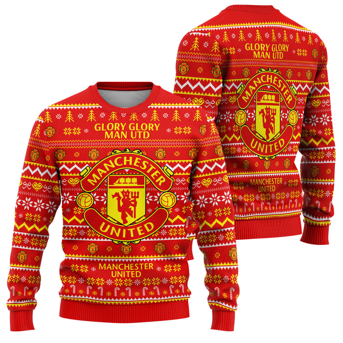Manchester United S3 Ugly Christmas Sweater , Unisex Wool Sweater S211006