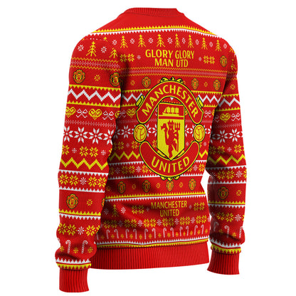 Manchester United S3 Ugly Christmas Sweater , Unisex Wool Sweater S211006