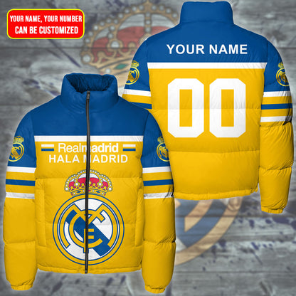 Personalized Real Madrid Puffer Thermal Stand Collar Jacket Q211004
