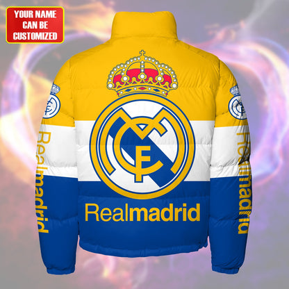 Personalized Real Madrid Puffer Thermal Stand Collar Jacket QB231001
