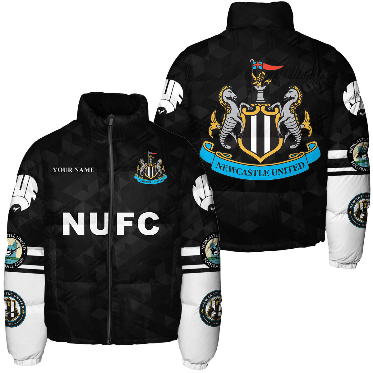 Newcastle United F.C. Puffer Thermal Stand Collar Jacket QB241005
