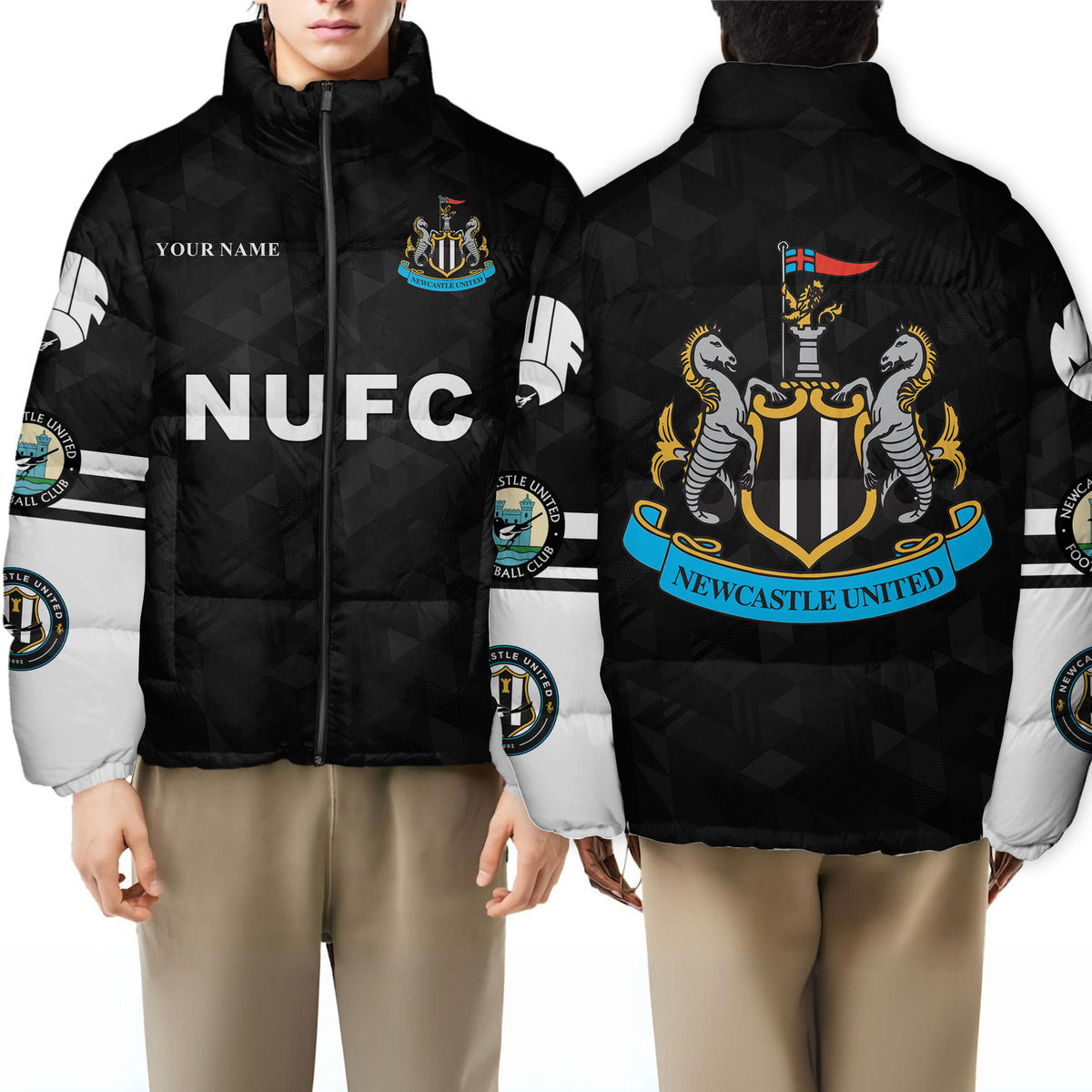 Newcastle United F.C. Puffer Thermal Stand Collar Jacket QB241005
