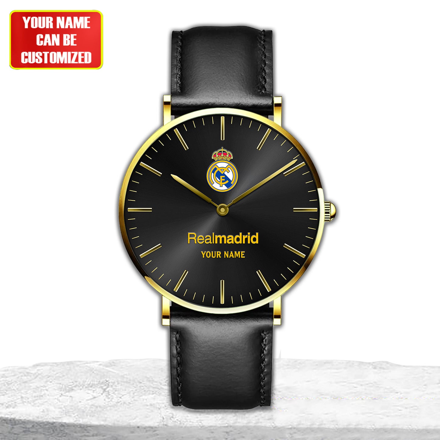 Personalized Real Madrid Quartz Leather Watch S040903